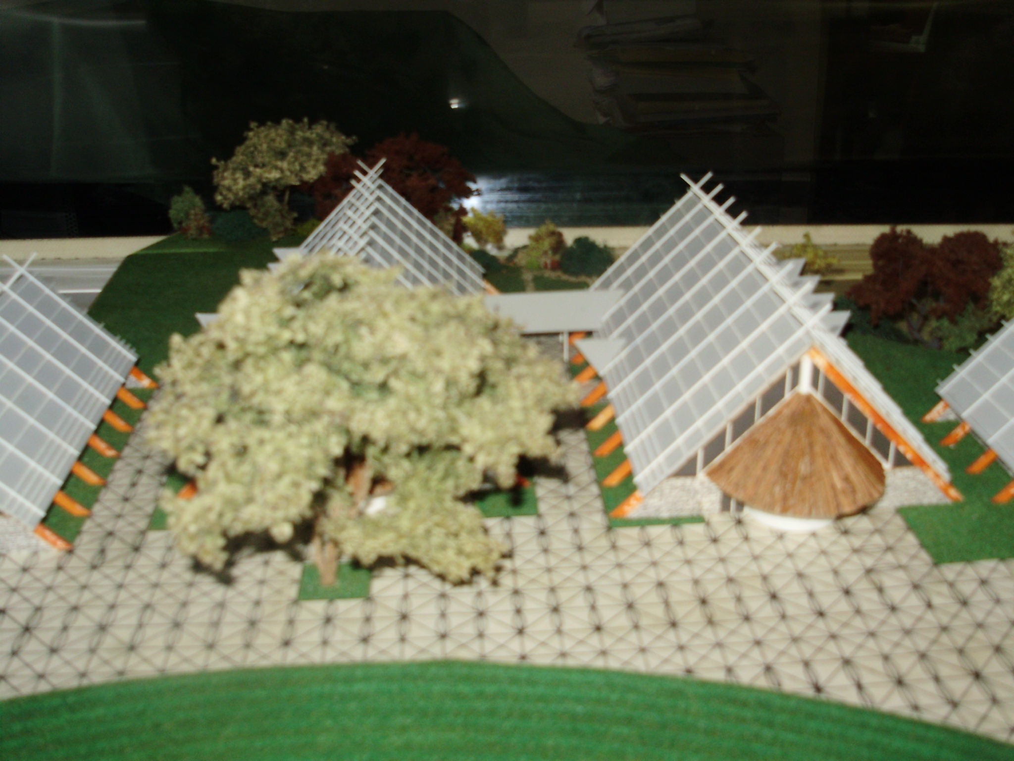 A model of the new National Library and National Archives (building on right)